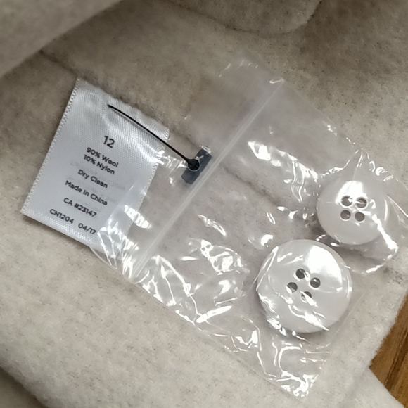 🆕Talbots | Double-Faced Wool Blend Blazer Jacket Heathered Cream Color Size 12 - Picture 6 of 10